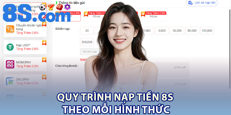 Nạp Tiền 8S – Cách Nạp Tiền Đơn Giản, Hiệu Quả 1 Quy trình nạp tiền 8S theo mỗi hình thức